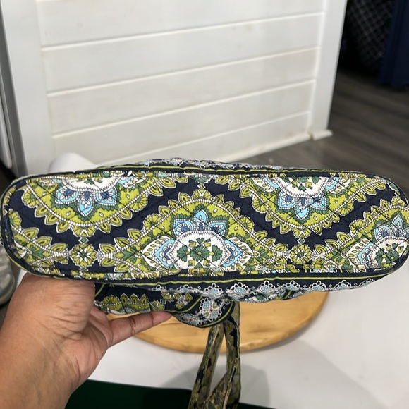 Vera Bradley Cambridge Small Tic Tac Tote - Green, Blue and White - Picture 4 of 6
